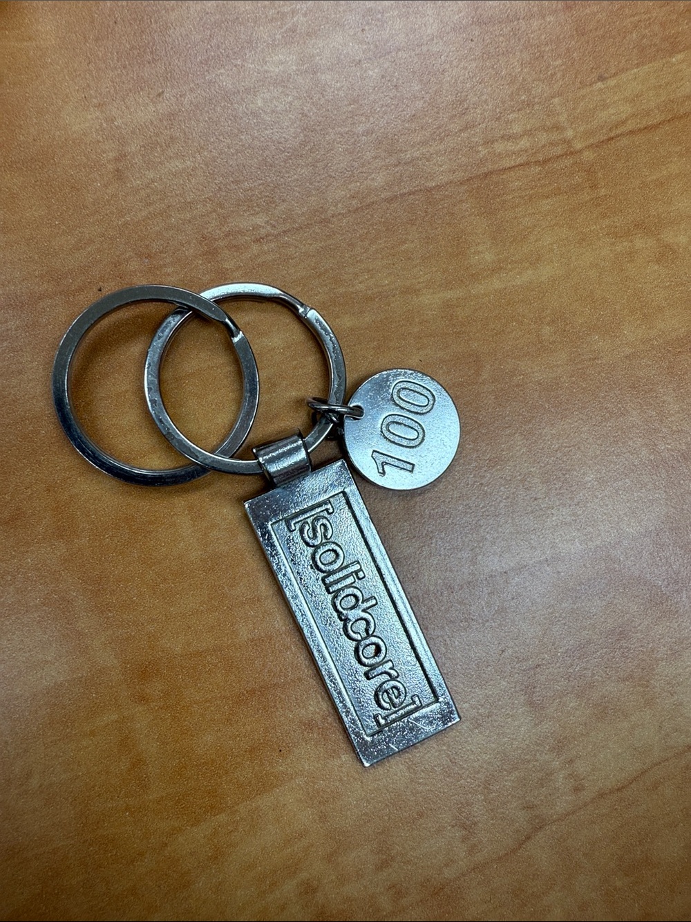 Silver Metal Keychain with 100 Charm